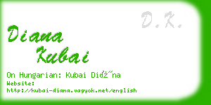 diana kubai business card